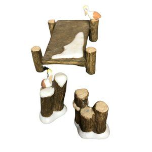 Pacific Rim Christmas Village Accessories Boardwalk Dock Snow Pelicans Piling